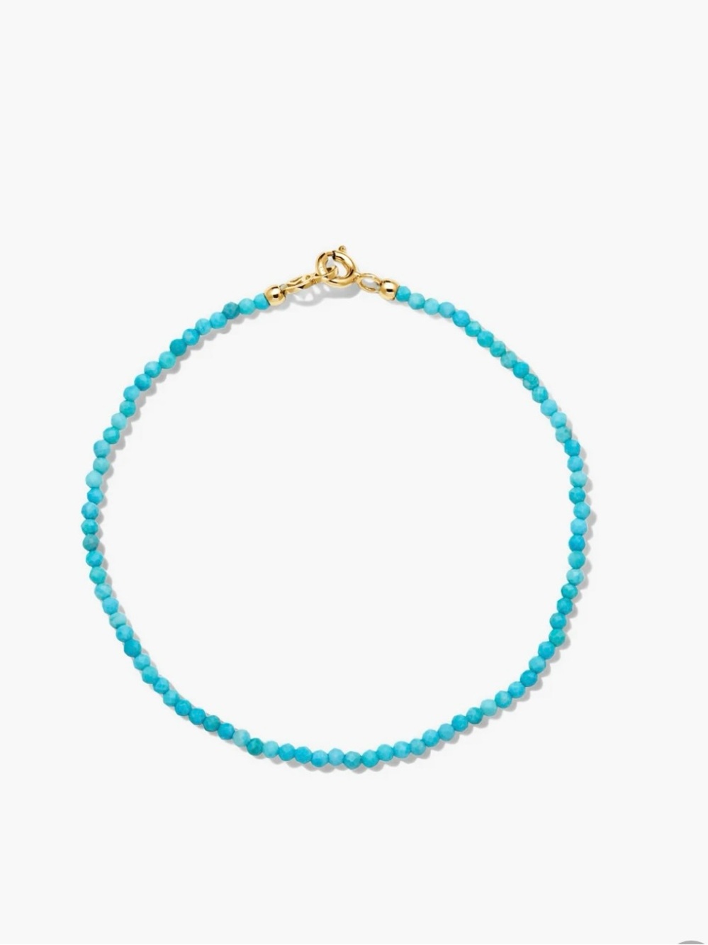 Mejuri 14k Gold Anya Turquoise Beaded Bracelet - 6.5”